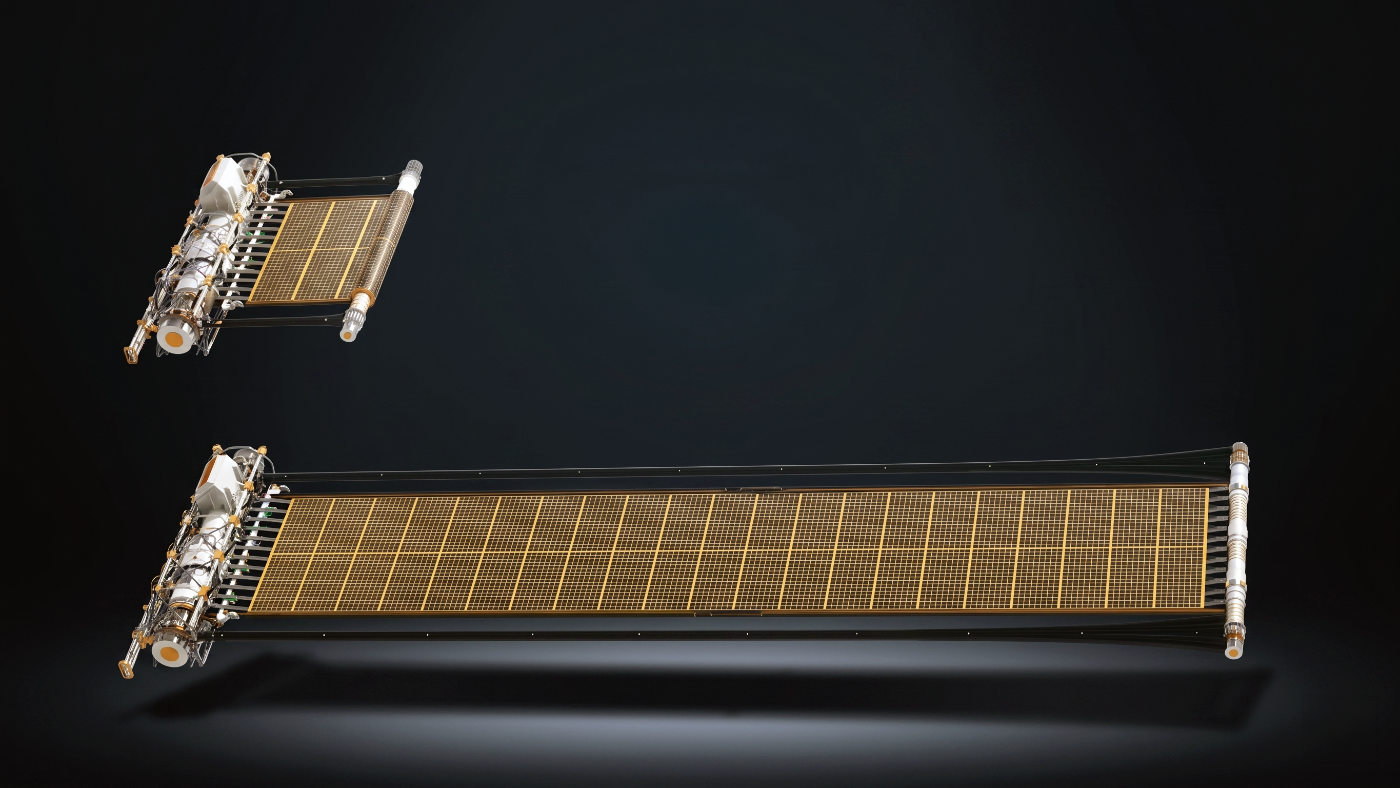 Foldable solar array hardware and deployment structure